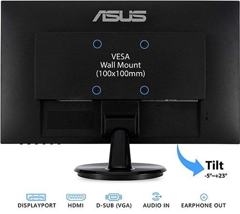 asus va24dq monitor back