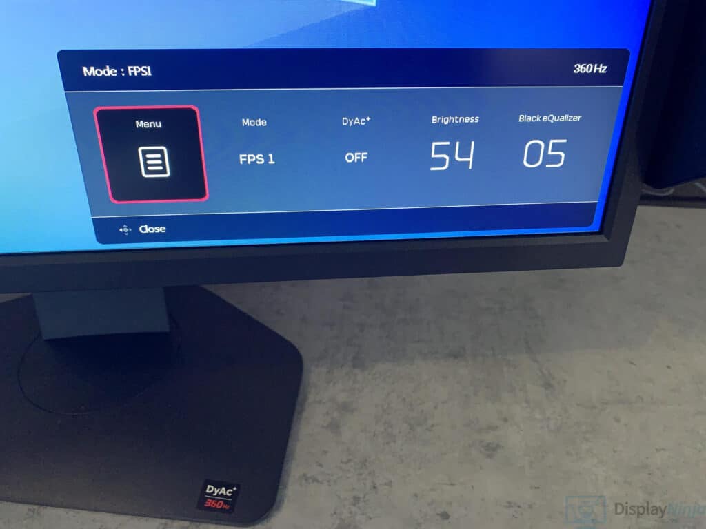 BenQ ZOWIE XL2566K OSD Menu