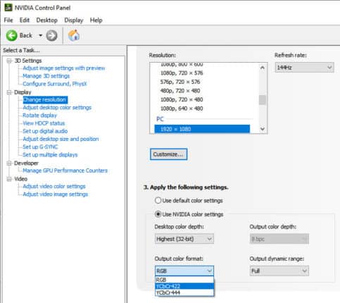 chroma subsampling using nvidia drivers
