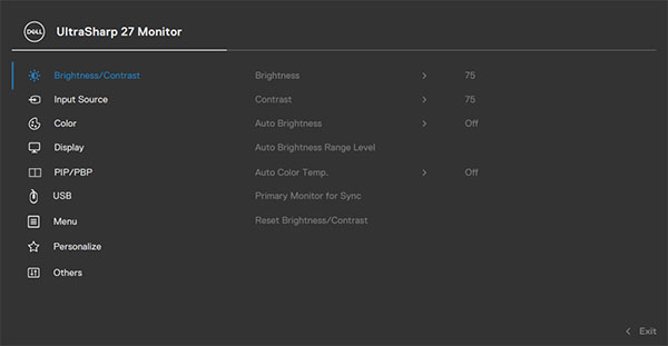 Dell UltraSharp U2724DE OSD Menu