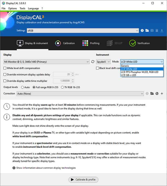 DisplayCAL Calibration
