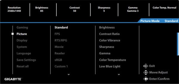 Gigabyte G27Q OSD Sidekick