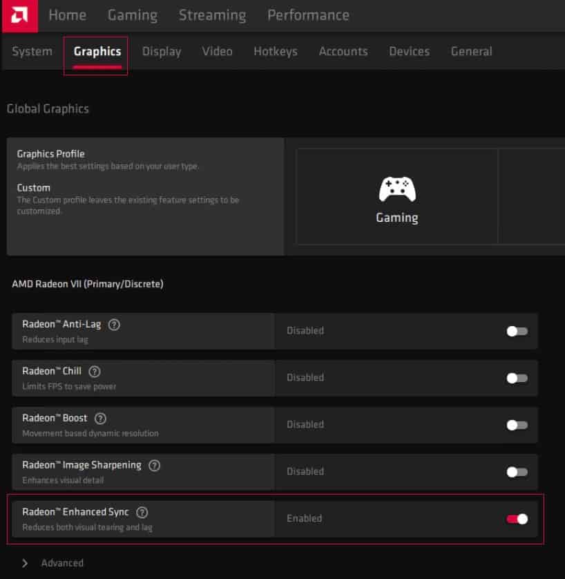 how to enable amd enhanced sync