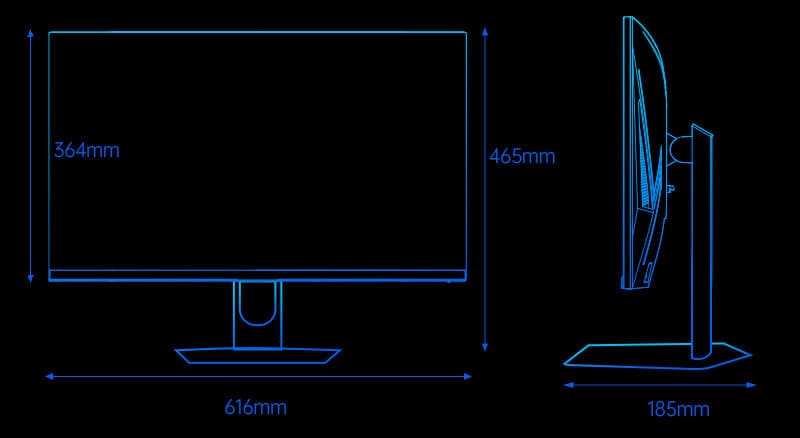 KTC H27T22S Dimensions