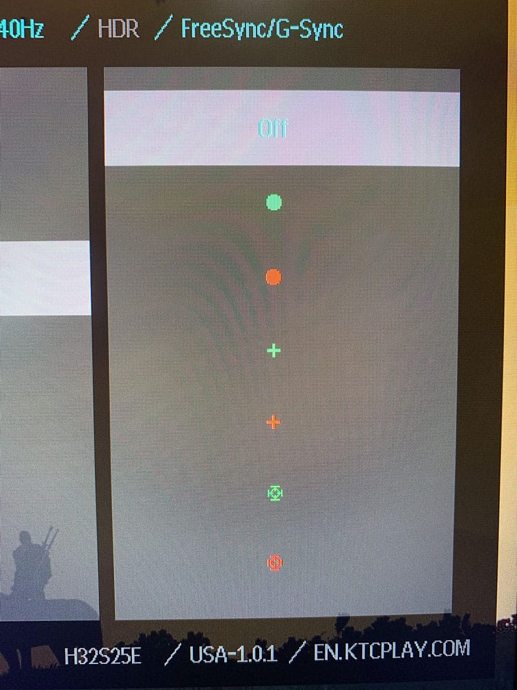 KTC H32S25E Game Assist Crosshairs