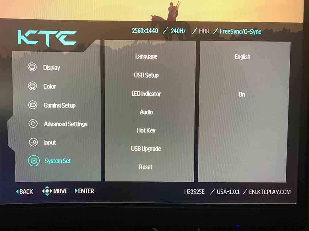 KTC H32S25E OSD Menu 6