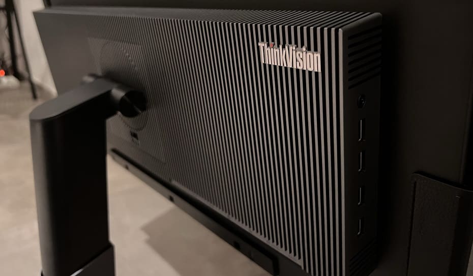 Lenovo ThinkVision P27 Behind Closeup