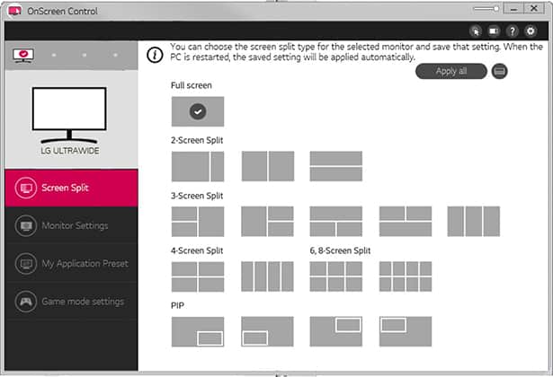 lg 34wn80c monitor screen split feature