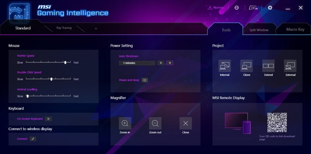 MSI MPG 321CURX MSI Gaming Intelligence App 2