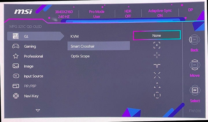 MSI MPG 321CURX OSD Menu 10
