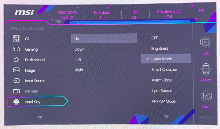MSI MPG 321CURX OSD Menu 5