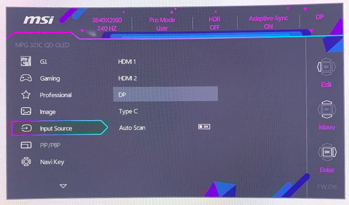 MSI MPG 321CURX OSD Menu 6