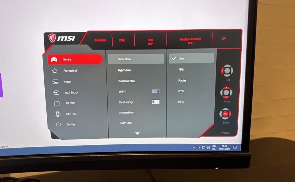 MSI MPG Artymis 343CQR OSD