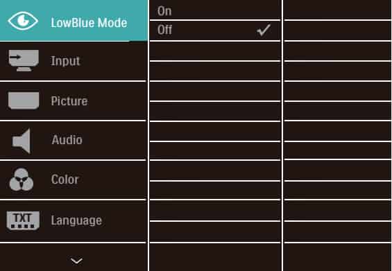 Philips 221V8LN OSD Menu