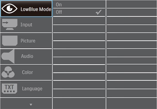 philips 246e9qdsb monitor osd menu layout