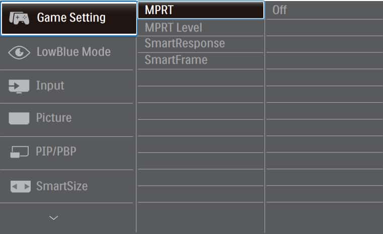 Philips 343E2E On Screen Display Menu