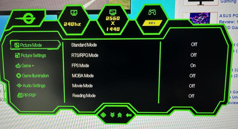 Titan Army P32A2S2 OSD Menu