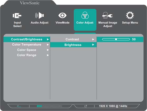viewsonic xg2405 osd menu layout