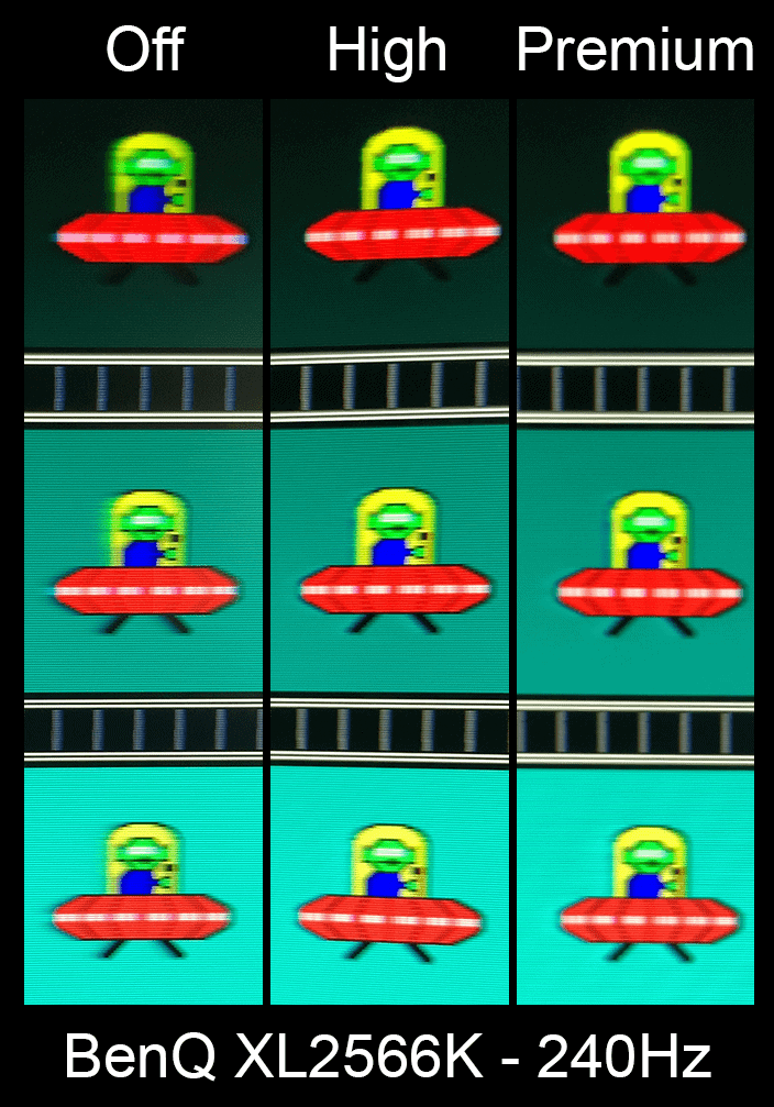 BenQ XL2566K 240Hz UFO Ghosting Test DisplayNinja