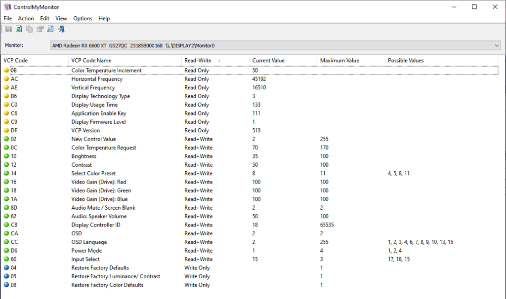 Gigabyte GS27QC OSD Sidekick DDC CI