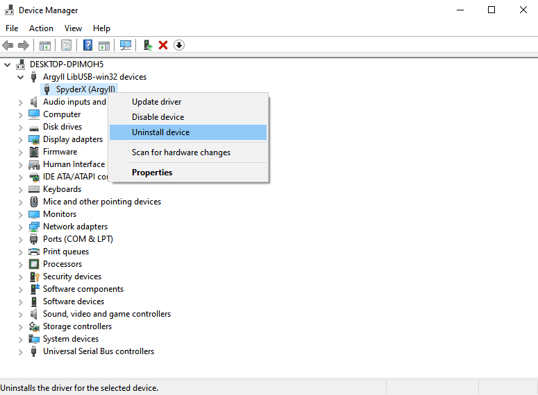 How To Uninstall Argyll Drivers