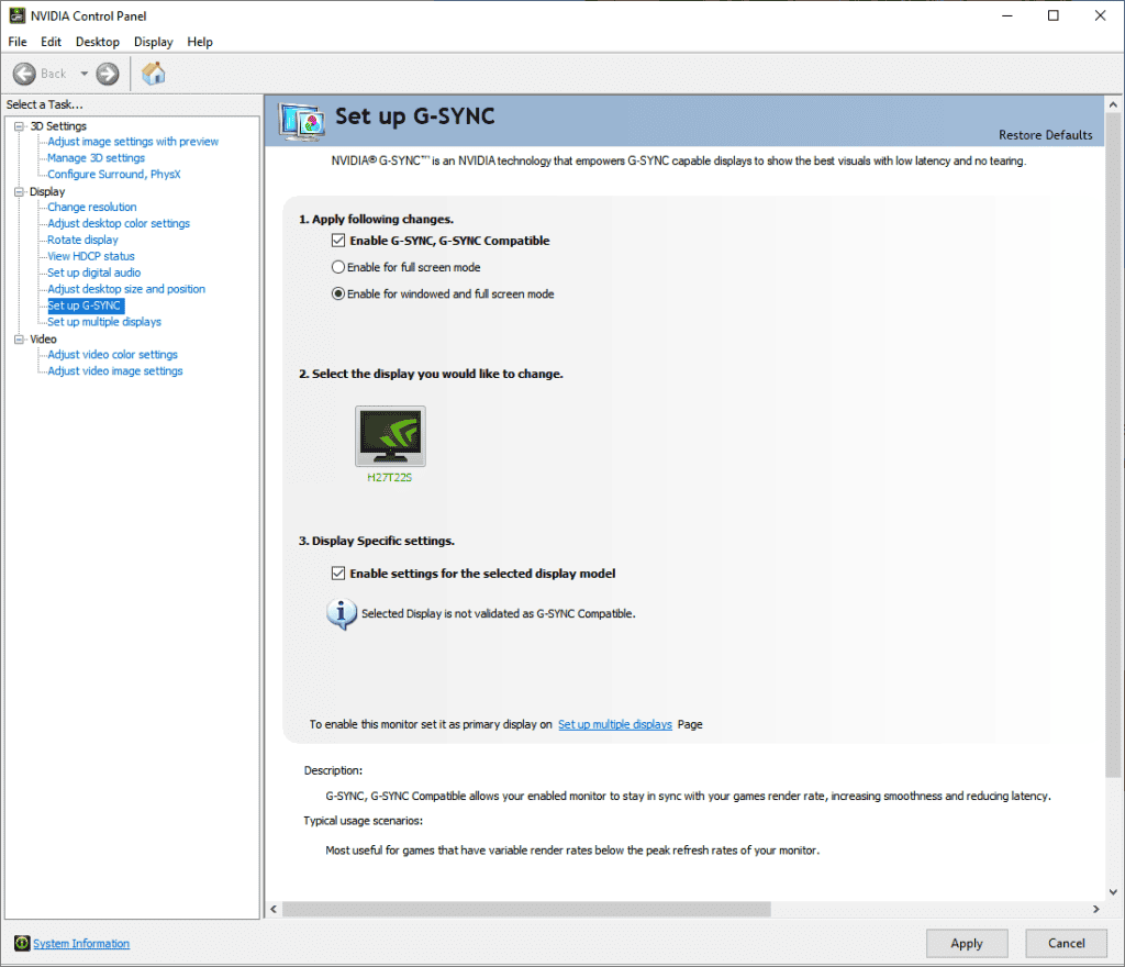 KTC H27T22S NVIDIA G SYNC Compatible