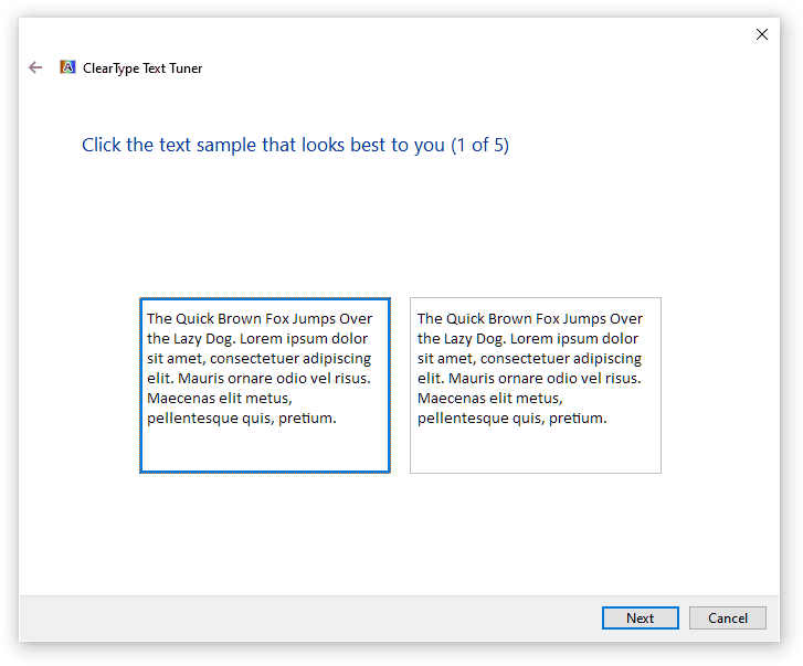 Windows ClearType Setup